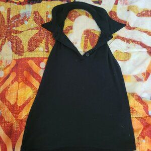Black Backless Halter Top